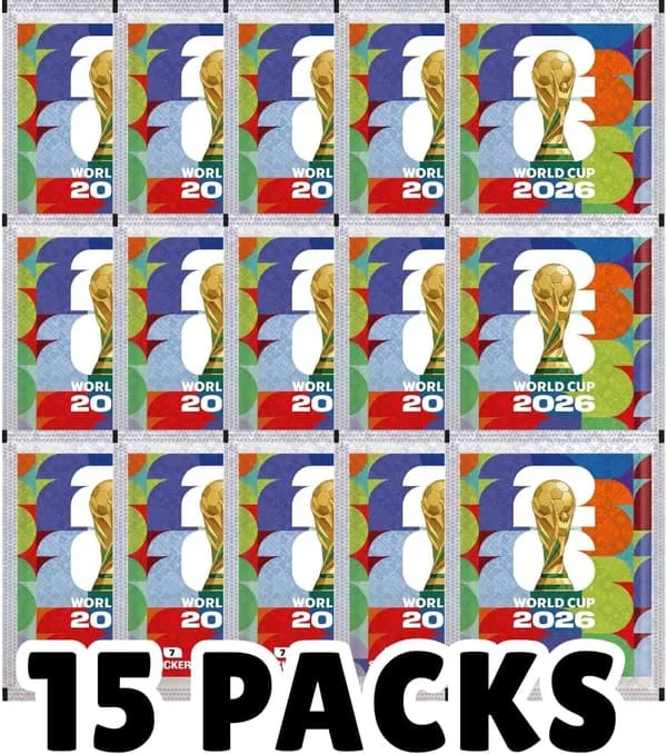 2026 FIFA World Cup Collectible Cards: 15-Pack "Blind Box" with Star Players - Fan Merchandise and Souvenirs