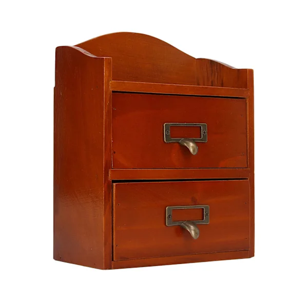 Wooden Desktop Storage Box Retro Multi-layer Wooden Desktop Storage Cabinet with Drawers for Office Bedroom Kitchen