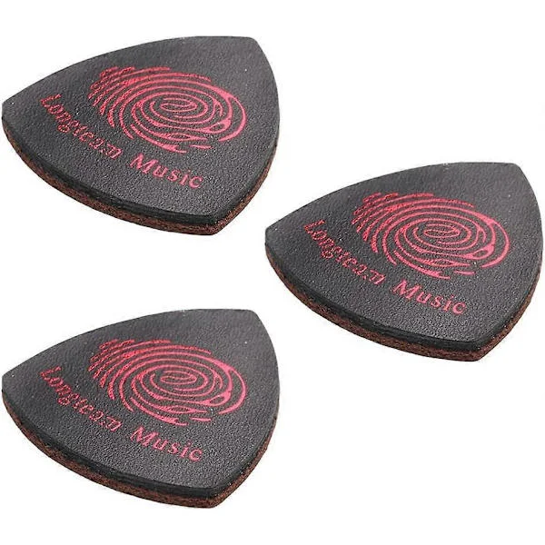 Läderplektrum för ukulele, gitarr, bas, plektrum, tumme, fingerplektrum, fingerplektrum för akustisk gitarr, banjo, ukulele, svart