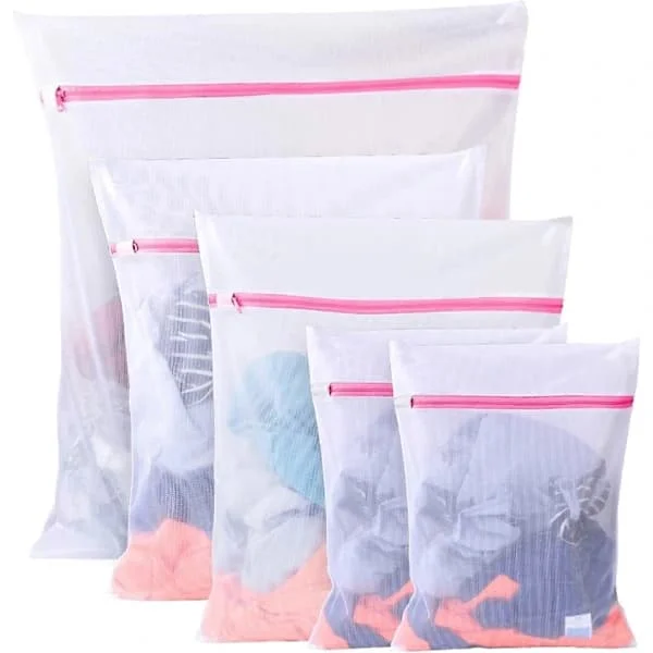 /EA/(1XL+2L+2M) 5-pakning Vaskeposer, Vaskenett, Mesh Vaskepose for Undertøy, Bluse, Sokker, Undertøy