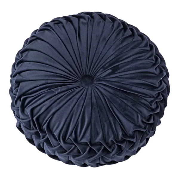 Rund pude, boligindretning, sammenklappelig rund pude, pude, sofa, seng, bil, blå, 35*10cm