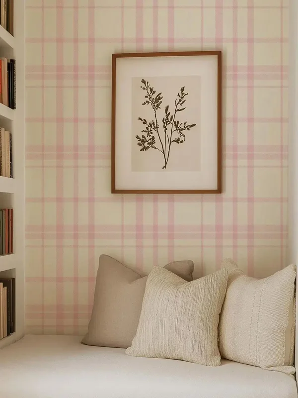 AliExpress - Papier peint à carreaux rose pour chambre de fille, papier peint géométrique à carreaux roses pour la décoration de la maison, auto-
