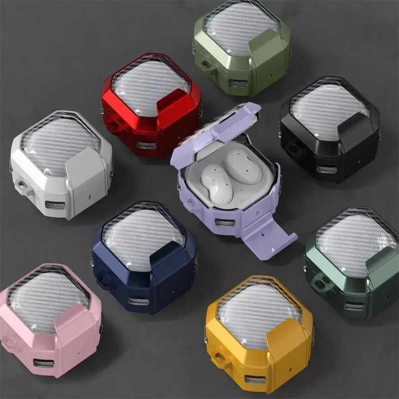AliExpress - Kopfhörerhülle für Samsung Galaxy Buds Live FE Buds 2 Pro Kopfhörer-Schutzhülle, weiches TPU, stoßfest, mit Haken-Schlüsselanhänger