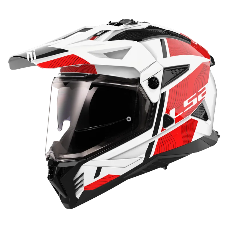 Casco Adventure LS2 MX702 Pioneer II Blanco/Rojo M