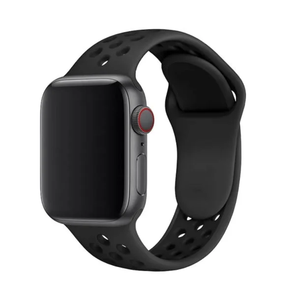Apple Watch Sport armbånd i gummibånd 42 mm / 44 mm / 45 mm / 49 mm - Komfortabelt & Holdbart Sort / Grå