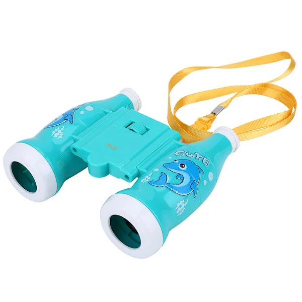 Mini kevyet kiikarit lapsille vyöllä, opettavainen lelu lapsille, 6x (sininen)