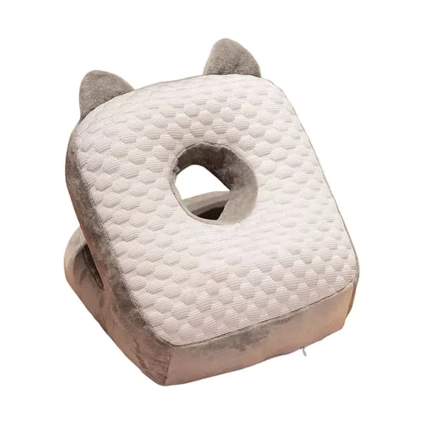 Nap Face Pillow Mukava Hengittävä Pehmeä Helppo Puhdistaa Työpöydän Unityyny Kirjastoon Toimistoon Kotiin Vaaleanharmaa Kissa