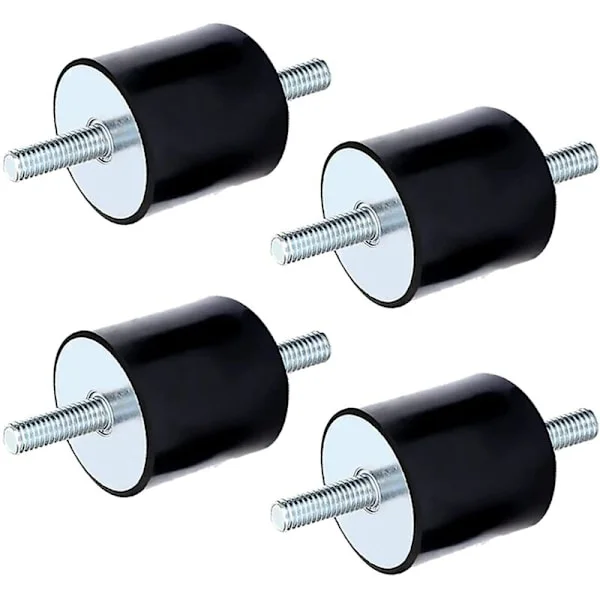 M8 - M8 gummiforinger, antivibrasjonsisolatorer, for luftkompressorer, dieselmotorer, vannpumper (M8 x 23, 30 x 30), 4 stk.