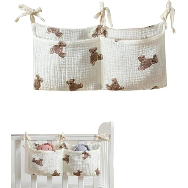 Hengende Bleieorganisator, Baby Barneseng Lommeorganisator, 2 i 1 Barneseng Organizer Veske, Hengende Oppbevaringsveske, Hengende Seng Organizer, 