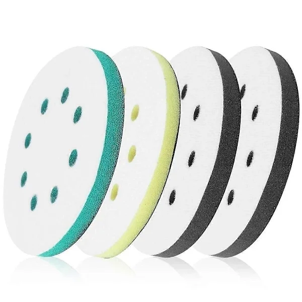 4-pakning Skumsliprondeller for eksentersliper, 5 tommer 8 hull eksentersliper Surfprep skumrondell