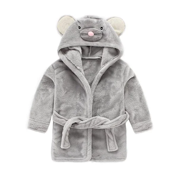 Baby gutt badekåpe barnebadekåpe med hette badehåndkle pysjamas pysjamas 0-6 år (høyde 110cm)