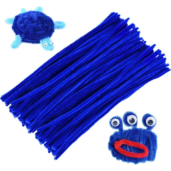 150 st mörkblå piprensare för hantverk, piprensare chenille-stjälkar, för piprensare hantverksmaterial DIY konst & hantverksdekoration (6 mm x 12 tum)