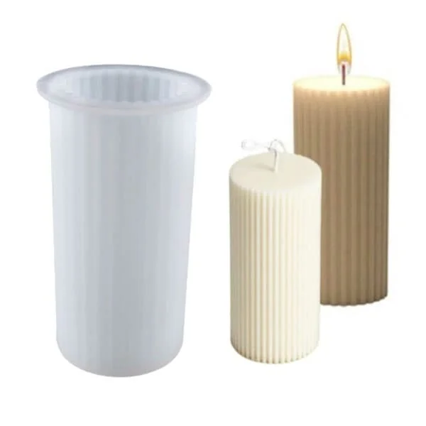 Silikon Ljusform DIY Ribbat Stearinljus