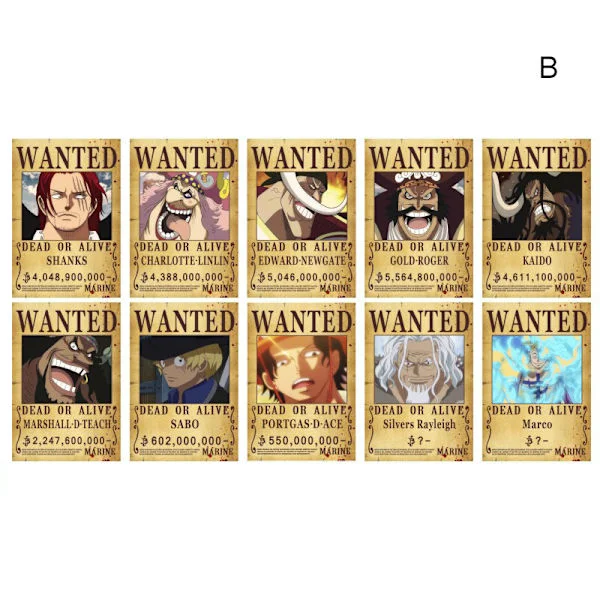 One Piece Wanted Bounty Order Wallpaper HD Poster Dormitory Wallpaper for Bedroom Living Room B