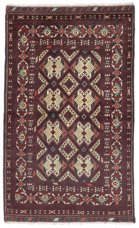 Kunduz Rug Oriental Black/Dark Red (Wool, )