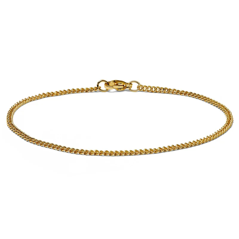 2 mm Gold-tone Chain Bracelet for Men - Steel bracelets