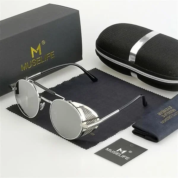 Retro Round Metal Sunglasses, Steampunk Men, Women, Glasses Uv Protection