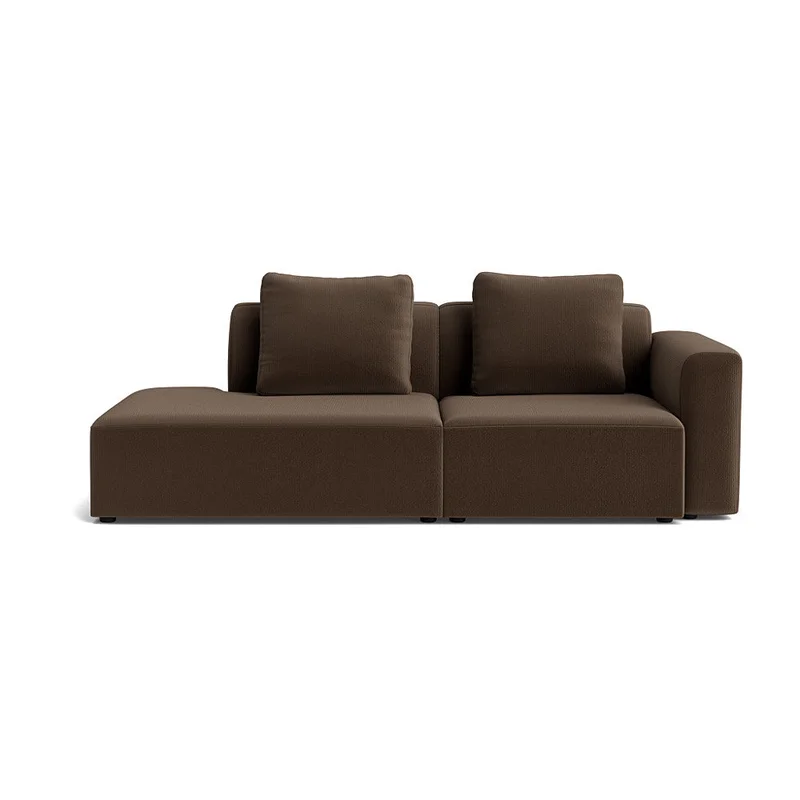 Como Lounge Sofa, Venstrevendt, Lisboa Brun Fløjl, Inkl. Ekstra Puder - Håndlavet Kvalitets Sofa 226x100x83cm