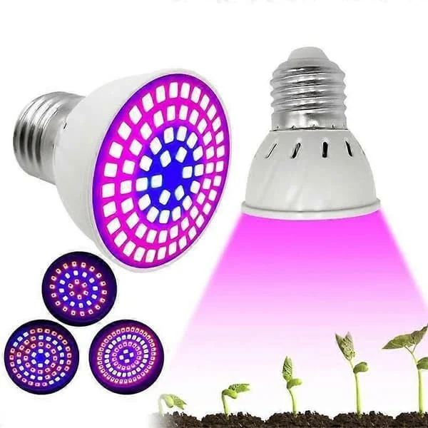 1 stk. Indendørs LED Vækstlys E27 Fuld Spektrum Veg Hydro Havelampe (48Leds/60Leds/80Leds) XYZ hvid