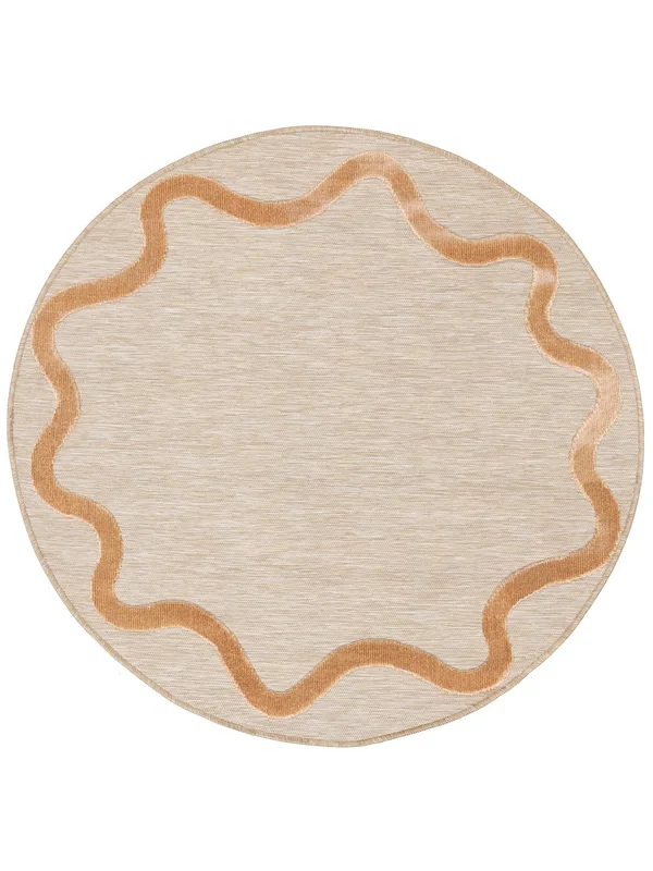 Indoor/Outdoor Rug Washable Small Svirla - Beige Ø 150 Modern Style