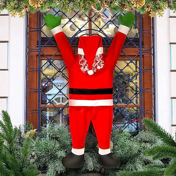 5,6 fot Julhängande Tomte Utomhus Dekorationer Stor Klättrande Tomte Jul för Utomhus Tak Fönster Balkong Ränna Dörr Vägg BD