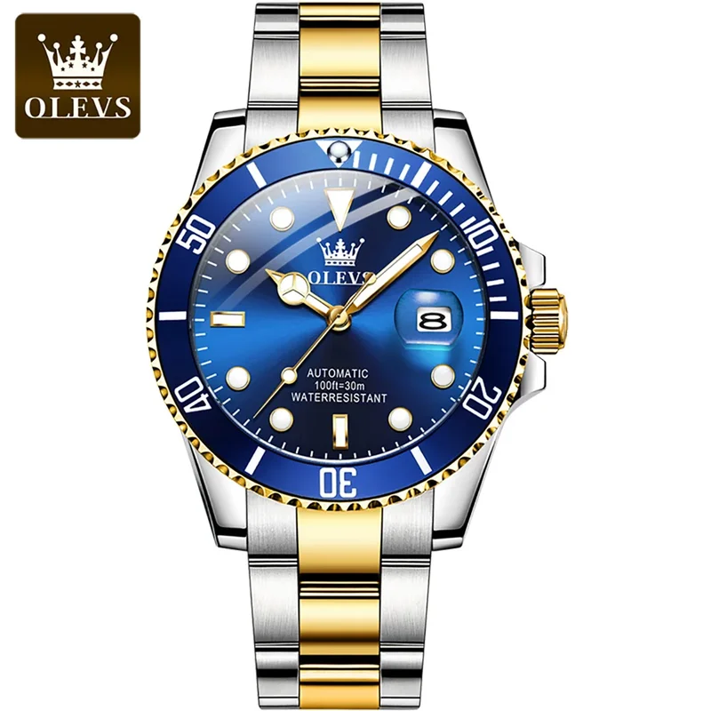 AliExpress - OLEVS 6650 hommes montre classique Original automatique montre mécanique pour homme Zircon échelle étanche lumineux montre en acier 