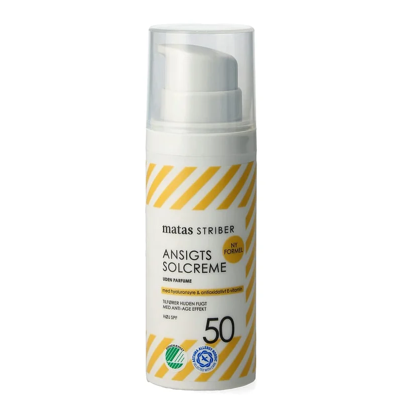Spar 25% • Køb 2, Matas Striber Ansigts Solcreme SPF 50 Uden Parfume 50 ml, Hudpleje, Solcreme, Solcreme Til Ansigtet