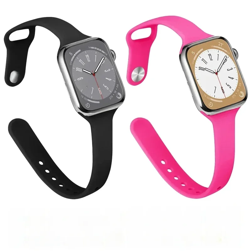 AliExpress - Slanke siliconen band voor Apple Watch Ultra 44 mm band 41 mm 45 mm correa 38 mm 40 mm 49 mm Sportarmband iWatch serie 8 7 6 5 se 4 3