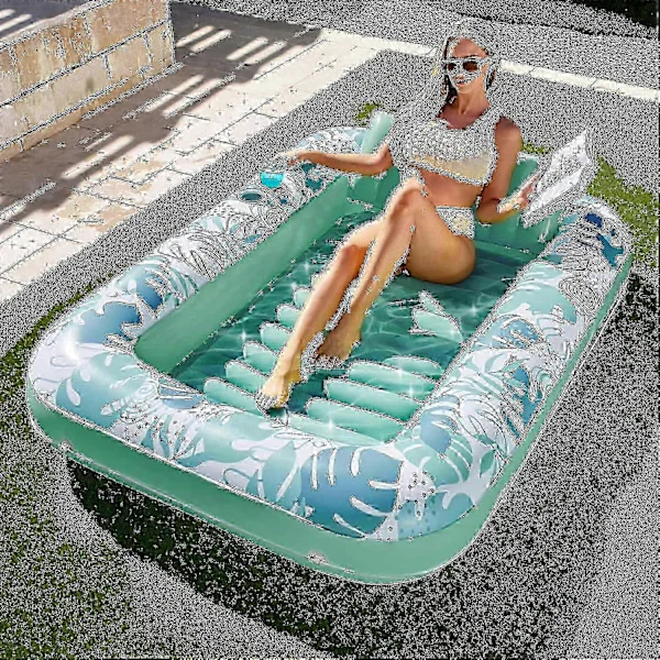 2024 Uppblåsbar Solbadspool Lounger Flyt Kompatibel med Vuxna, 178 x 117 cm Stor Solbränna Badkar Pool F Gåva Shlm