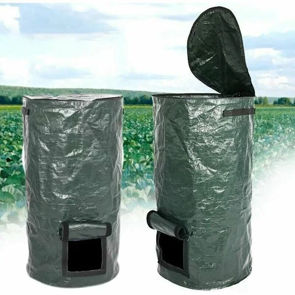 2 kompostposer - miljøvennlige organiske PE-kompostbeholdere for fermentering. Poser for kjøkken- og hageavfall. (2 stk, 35x60cm)