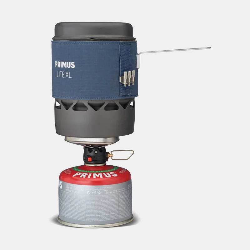 Stormkök / gaskök / stormkök Primus Lite XL Stove System Blue, 1700 W, med integrerad piezotändning + kastrull (1 liter), Utan bränsle