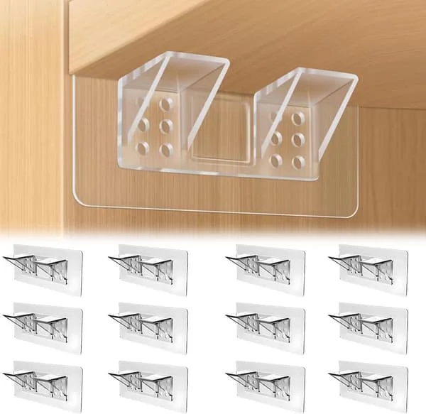 12-pack Hyllkonsol Väggmonterade Konsoler Borrfria Hyllkonsoler Transparenta Hyllkonsoler Väggbas Konsoler Självhäftande Hyllkonsoler