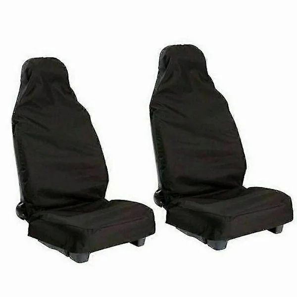 2x Waterproof Front Car Seat Covers Van Black Heavy Duty Universal