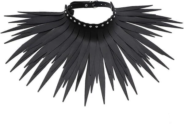 Exaggerated Gothic PU Leather Long Tassel Choker Necklace Nightclub Bar Wild Choker Necklace