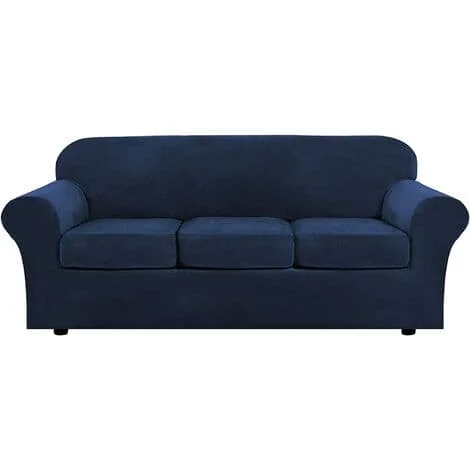 Moderne Pludsflor 4-delt Høj Stræk Sofa Betræk Rem Sofa Betræk Møbelbeskytter Form Pasform Luksus Tyk Fløjl