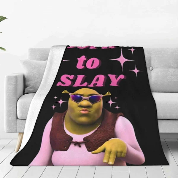 Shrek Fleece -peitto, erittäin pehmeä ja lämmin heittopeitto, muhkea ja kodikas pehmeä peitto, sohvalle, sängylle, matkailuun, retkeilyyn 50"-SYS5437