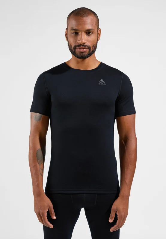 Odlo Merino 200 Base Layer T-Shirt für Herren, L, schwarz