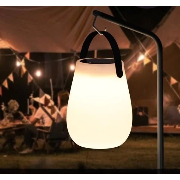 Portable Solar Table Lamp, Small Waterproof Outdoor Table Lamp - 16 Light Colors, 6 Brightness Levels, 140*140*200mm, 1 Pcs