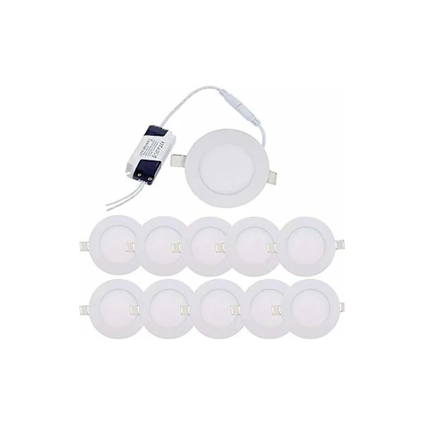 10 st 3W Kallvita 6000K Infällda Downlights LED Downlight Ultratunna Panel Runda Infällda Downlights LED Downlight Ultratunna Downlights LED Tak