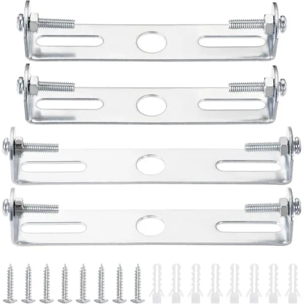 【xj】4 stk Takplate Lett Feste Takfeste Hengende Lampeholder for Vegg- eller Takmontert Lampemonteringsfester med Skruer Jern 110mm Sølv