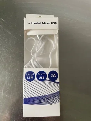 Vit Micro USB laddkabel 1.5 meter