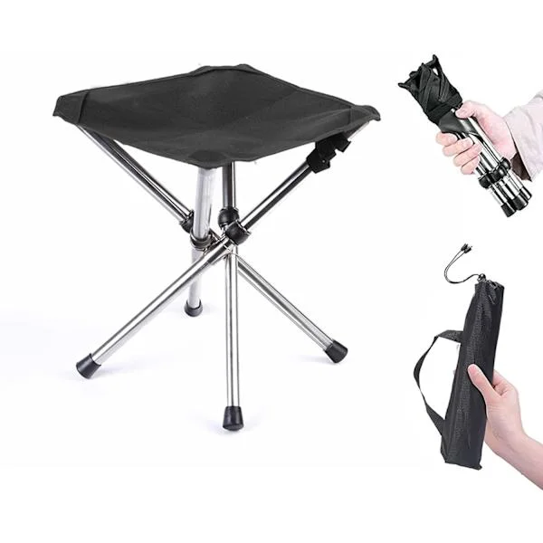 1 pc Portable Camping Chair, Foldable Camping Stool, Foldable Camping Chairs, Mini Portable Folding Chair, Small Aluminum Camping Chair, for Travel 
