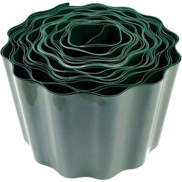 Klassisk plenkant i plast 9m x 30cm – Dekorativ kant for blomster- og grønnsaksbed – Enkel installasjon 9m x 30cm
