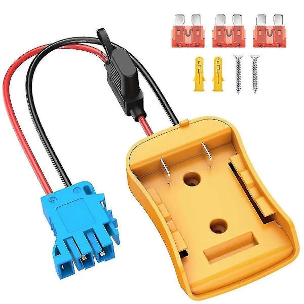 Power Wheels-adapter til 20V-batteri med kabeltilslutningsstik til Peg-Perego, 12AWG-kabel med 40A-sikring