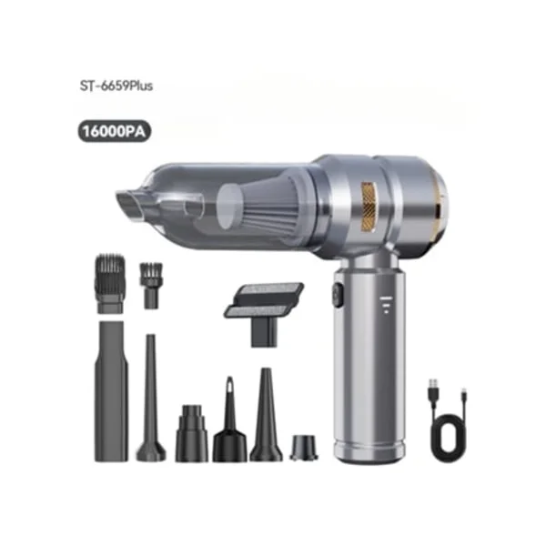 Cuich Handheld Vacuum Cleaner, Brushless Motor, Cordless, Strong Suction 16000pa Silver Gold