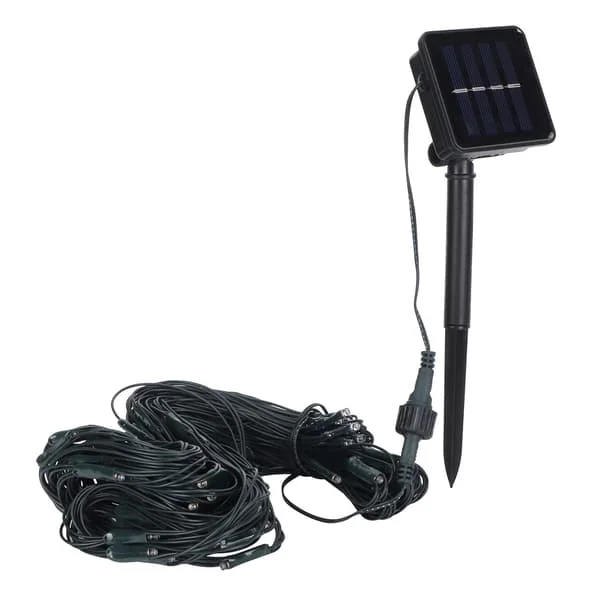 【NX】Solar LED Net Mesh String Light Utendørs Vanntett Ferie Dekorative lys (1,5 m x 1,5 m) Varm hvit
