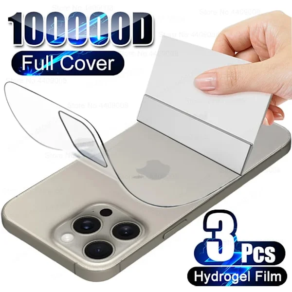 3-pack Full Cover Baksida Skyddsfilm Hydrogel Film kompatibel Apple iPhone 15 14 13 12 11 Pro Max Mini 7 8 15 Plus Klara Dekaler Tillbehör