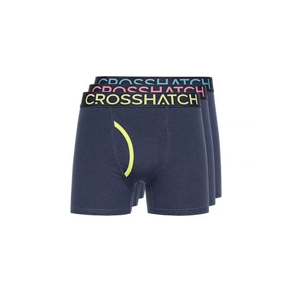 Crosshatch Herr Trioglow Boxershorts (3-pack) L Marinblå