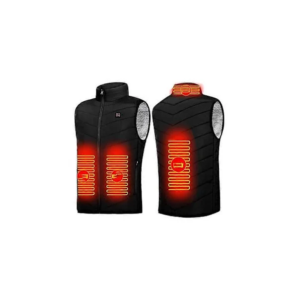 Herre Business Casual Vinter Oppvarmet Vest Mote Slim Smart Varmevest XL