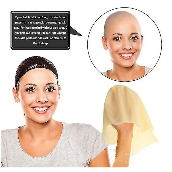 Kal Bald Caps Latex Bald Cap För Vuxna Makeup Bald Head Wig Cap Kostym Tillbehör